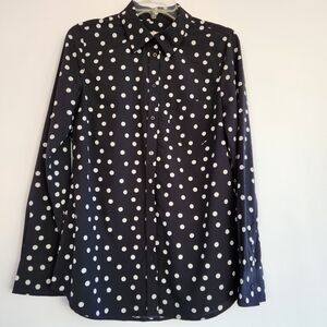 Merona Black and White Polka Dot Button Down Shirt